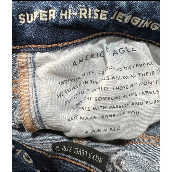 American Eagle Sz 8 Reg Super Hi-Rise Jegging Jeans Raw Hem N(e)xt Level Stretch - Picture 4 of 6